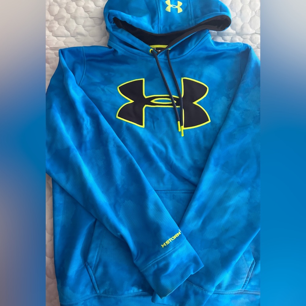 Under Armour Blue and Yellow Men's Hoodie